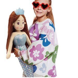 Zara Floral Print Puff Sleeve Sweatshirt